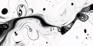 黑白流体艺术抽象图案