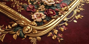 复古金框花卉精美装饰