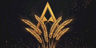 金色麦穗与神秘三角标志