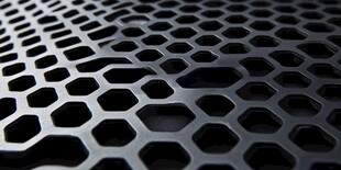 黑色六边形金属网格纹理