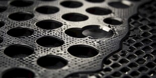 金属孔洞纹理特写