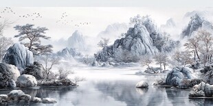 水墨山水意境图