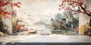 中式山水意境空景空间