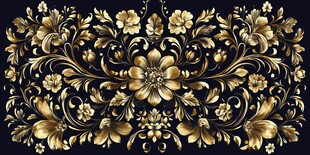 金色奢华花卉装饰图案