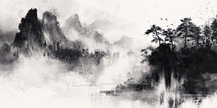 水墨山水意境图