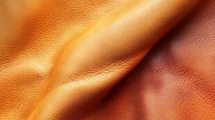 橙色皮革纹理特写