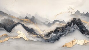 水墨山水大理石纹理画面