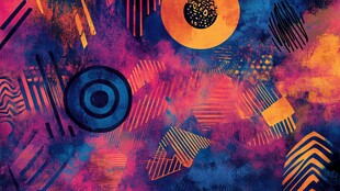 绚丽多彩抽象几何图案