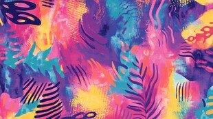 缤纷热带植物印花图案