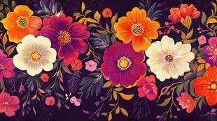 绚丽花卉图案背景设计