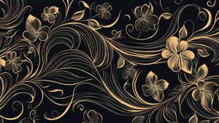 黑金花卉抽象纹理图案
