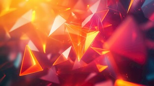 炫彩三角几何抽象背景图