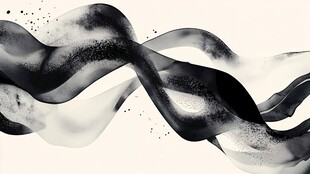 水墨舞动抽象艺术线条