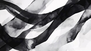 黑白水墨线条抽象艺术图