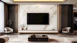 现代简约风客厅电视背景墙