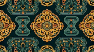 复古中式几何花纹图案