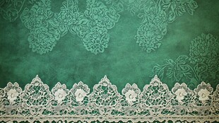 绿色蕾丝花纹背景图案