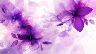 梦幻紫色花卉水彩背景图