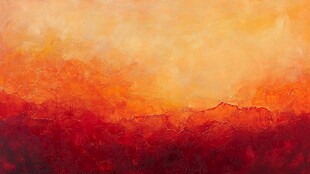 暖色调抽象山水艺术画作