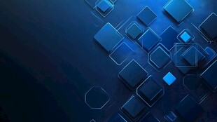 蓝色几何方块科技风背景