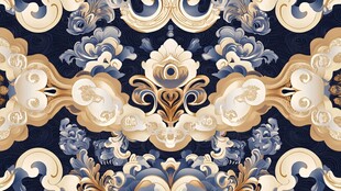 中式古典华丽花纹图案