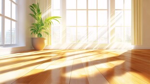 阳光满溢的室内绿植角落