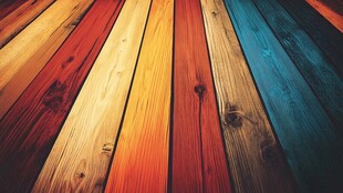 多彩拼接木地板纹理特写