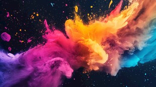 色彩爆炸 绚丽梦幻粉末飞扬