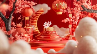 新春佳节喜庆场景布置