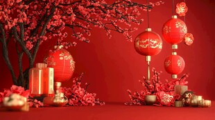 喜庆中国风新春装饰场景