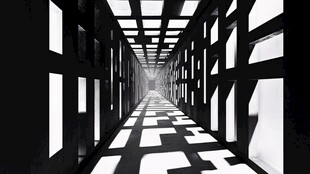 黑白几何光影深邃通道