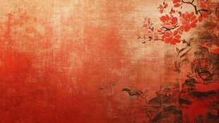 中式古风红梅背景图