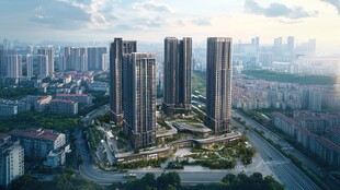 现代都市高层住宅建筑群