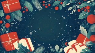 圣诞节日礼物装饰背景图