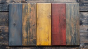 多彩木板拼接装饰画