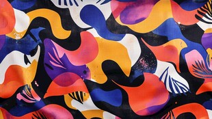 多彩抽象图案织物纹理