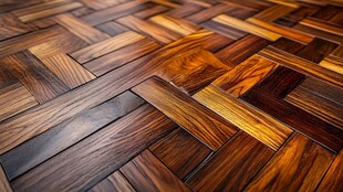 复古拼花木地板特写