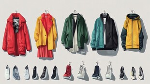 多样秋冬服饰与鞋类展示