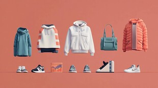 时尚服饰鞋包组合展示