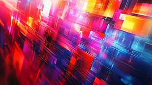 炫彩几何抽象动感背景图