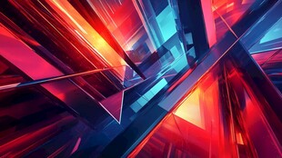 炫彩科技感几何光影背景