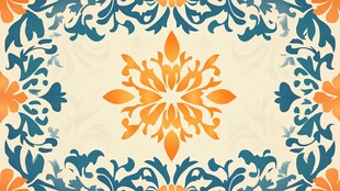 复古风花卉几何图案设计