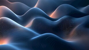 梦幻蓝色波浪抽象背景图