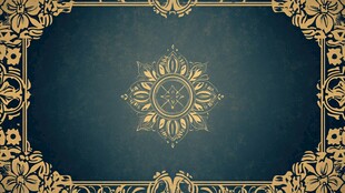复古金色花纹深绿背景图