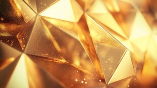 金色几何多边形闪耀背景