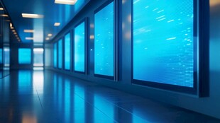 科技感数据走廊内部景象