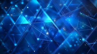 蓝色科技感几何线条背景图