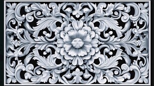 古典花卉浮雕图案