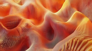 橙色波浪纹理抽象艺术图