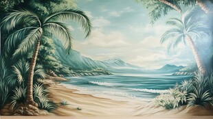 热带海滩风光美丽景致